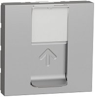 Розетка компьютерная без рамки Schneider Electric Unica Modular 1-м. 2 мод. RJ45 6e алюминий